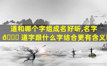 道和哪个字组成名好听,名字 🐋 道字跟什么字结合更有含义呢